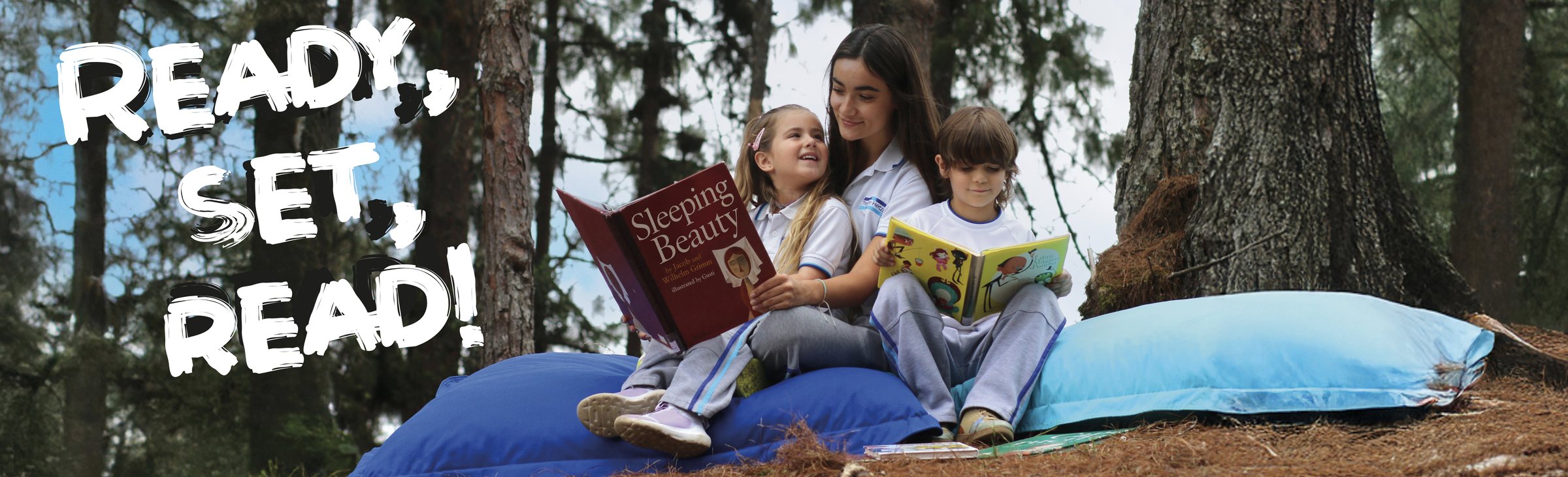 Ready, Set, Read! — estudiantes del Colegio Theodoro Herzl leyendo al aire libre